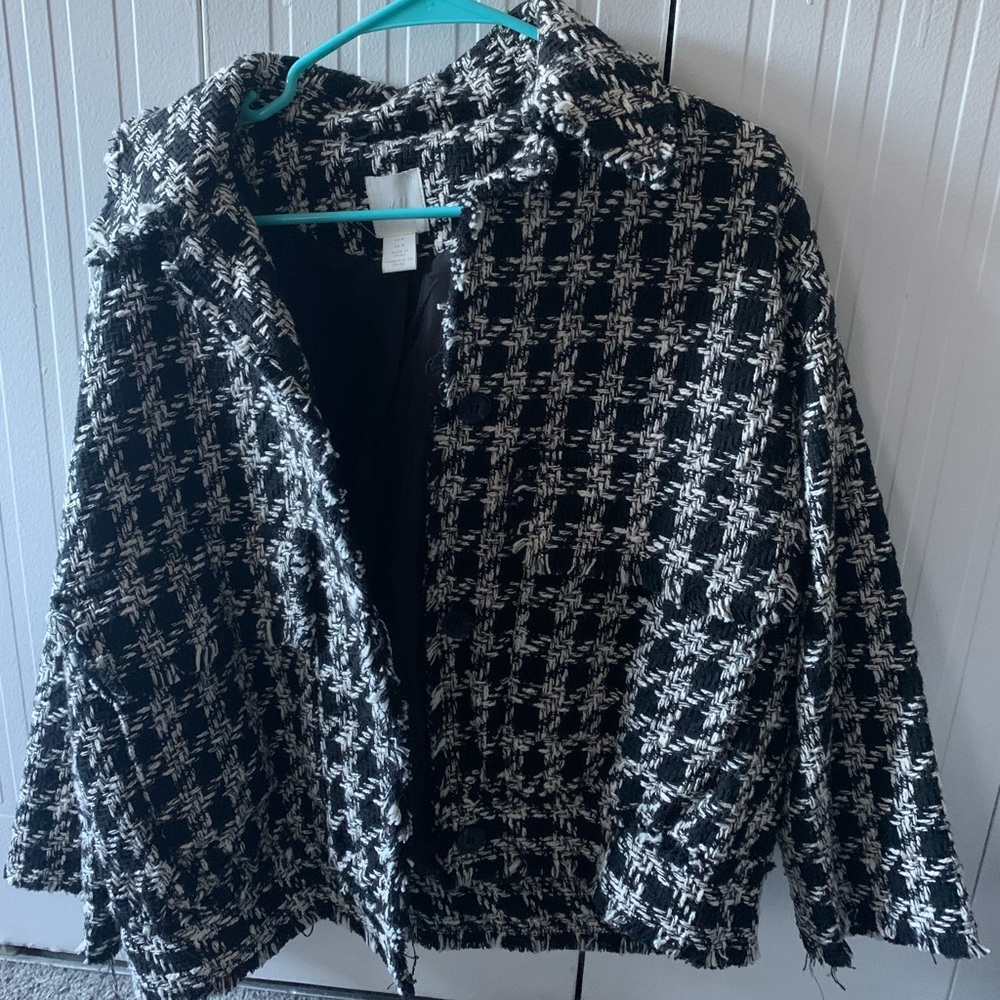 Black and white tweed jacket from H&M (size Medium)